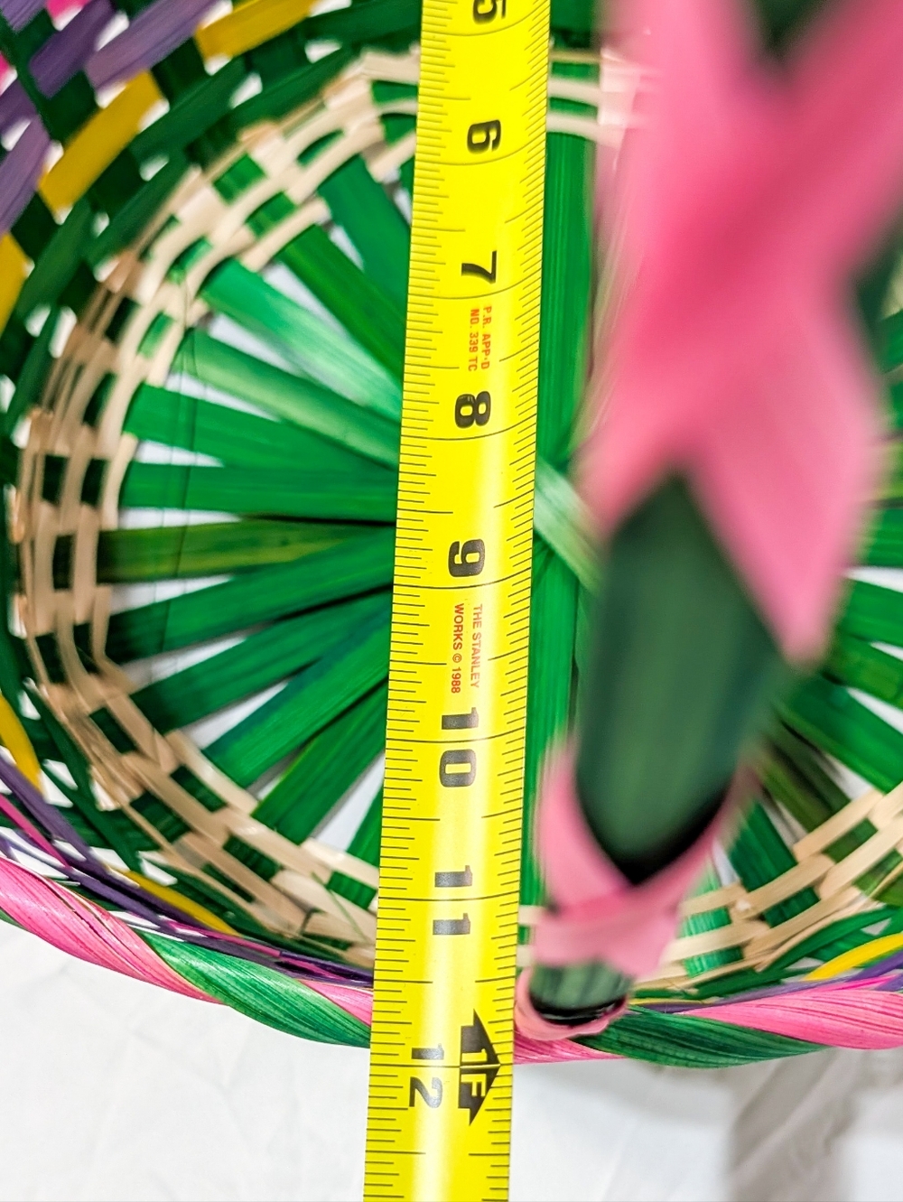 Bright Multi-Color Woven Spring/Easter Basket - Picture 10 of 12